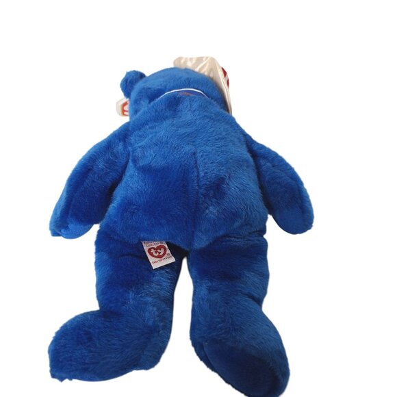 Ty Beanie Buddies SAM Bear Blue Plush Uncle Sam Hat Patriotic 4th July 15" - Picture 5 of 7
